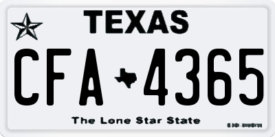 TX license plate CFA4365