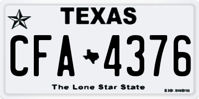 TX license plate CFA4376