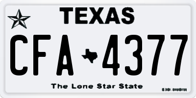 TX license plate CFA4377