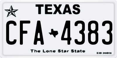 TX license plate CFA4383