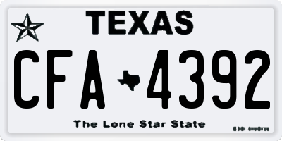 TX license plate CFA4392