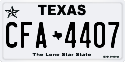 TX license plate CFA4407