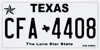 TX license plate CFA4408