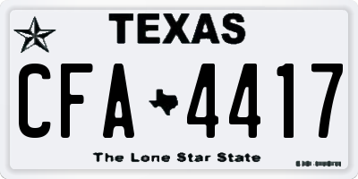 TX license plate CFA4417