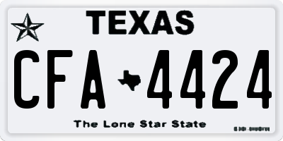 TX license plate CFA4424