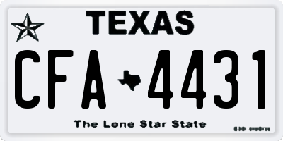 TX license plate CFA4431