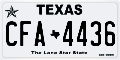 TX license plate CFA4436
