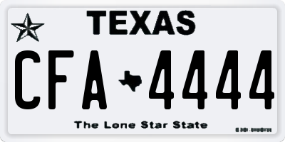 TX license plate CFA4444