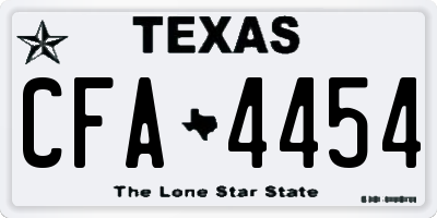 TX license plate CFA4454