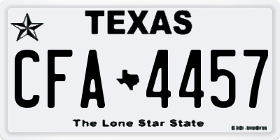 TX license plate CFA4457