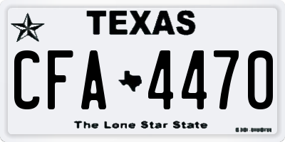 TX license plate CFA4470