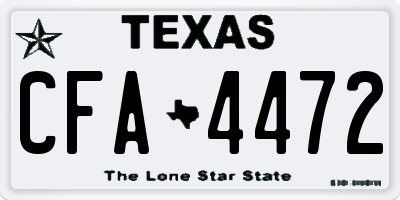 TX license plate CFA4472