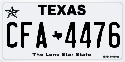 TX license plate CFA4476