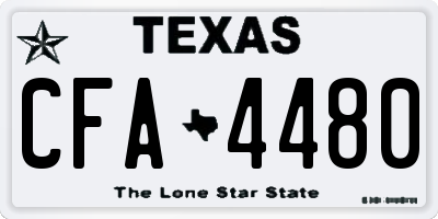 TX license plate CFA4480