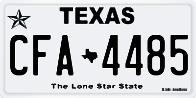 TX license plate CFA4485