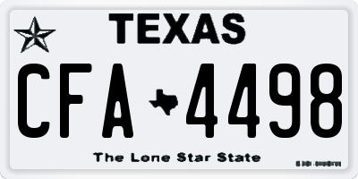 TX license plate CFA4498