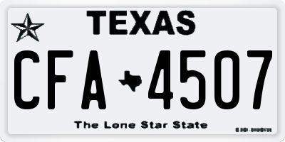 TX license plate CFA4507