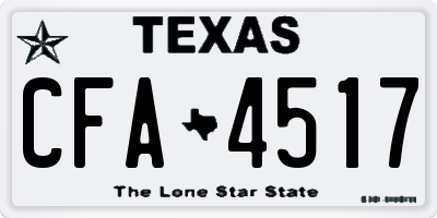 TX license plate CFA4517
