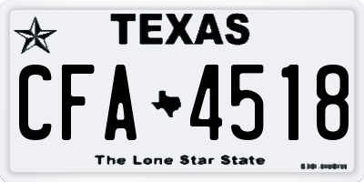 TX license plate CFA4518