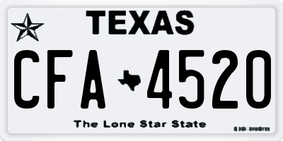 TX license plate CFA4520