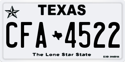 TX license plate CFA4522