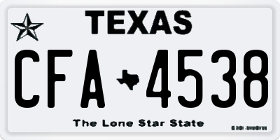 TX license plate CFA4538