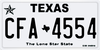 TX license plate CFA4554