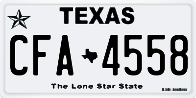 TX license plate CFA4558