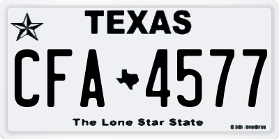 TX license plate CFA4577