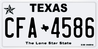 TX license plate CFA4586
