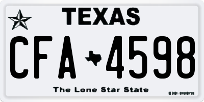 TX license plate CFA4598