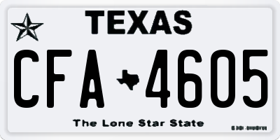 TX license plate CFA4605