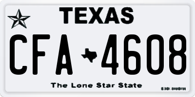TX license plate CFA4608