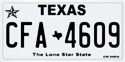 TX license plate CFA4609