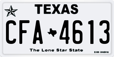 TX license plate CFA4613