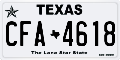 TX license plate CFA4618