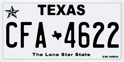 TX license plate CFA4622