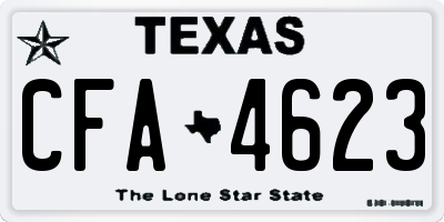 TX license plate CFA4623