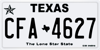 TX license plate CFA4627