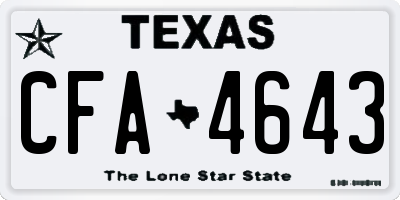 TX license plate CFA4643