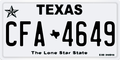 TX license plate CFA4649