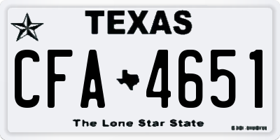 TX license plate CFA4651