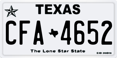 TX license plate CFA4652