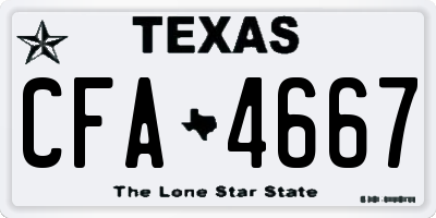 TX license plate CFA4667