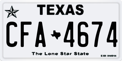TX license plate CFA4674