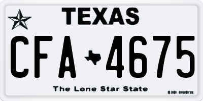 TX license plate CFA4675