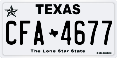 TX license plate CFA4677
