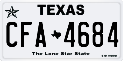 TX license plate CFA4684