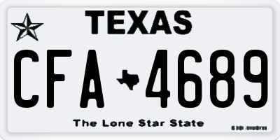 TX license plate CFA4689