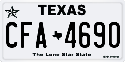 TX license plate CFA4690